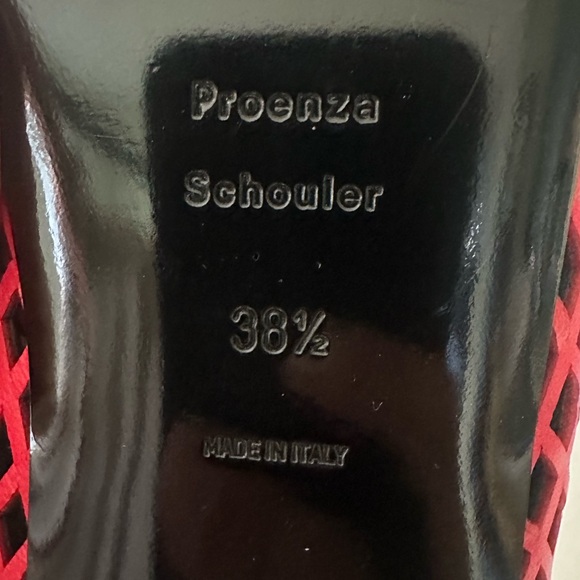 Proenza Schouler Red Tee Perforated Ballet Flats - Picture 8 of 8